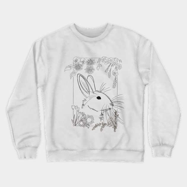 Rabbit Portrait Crewneck Sweatshirt by the-bone-weaver 